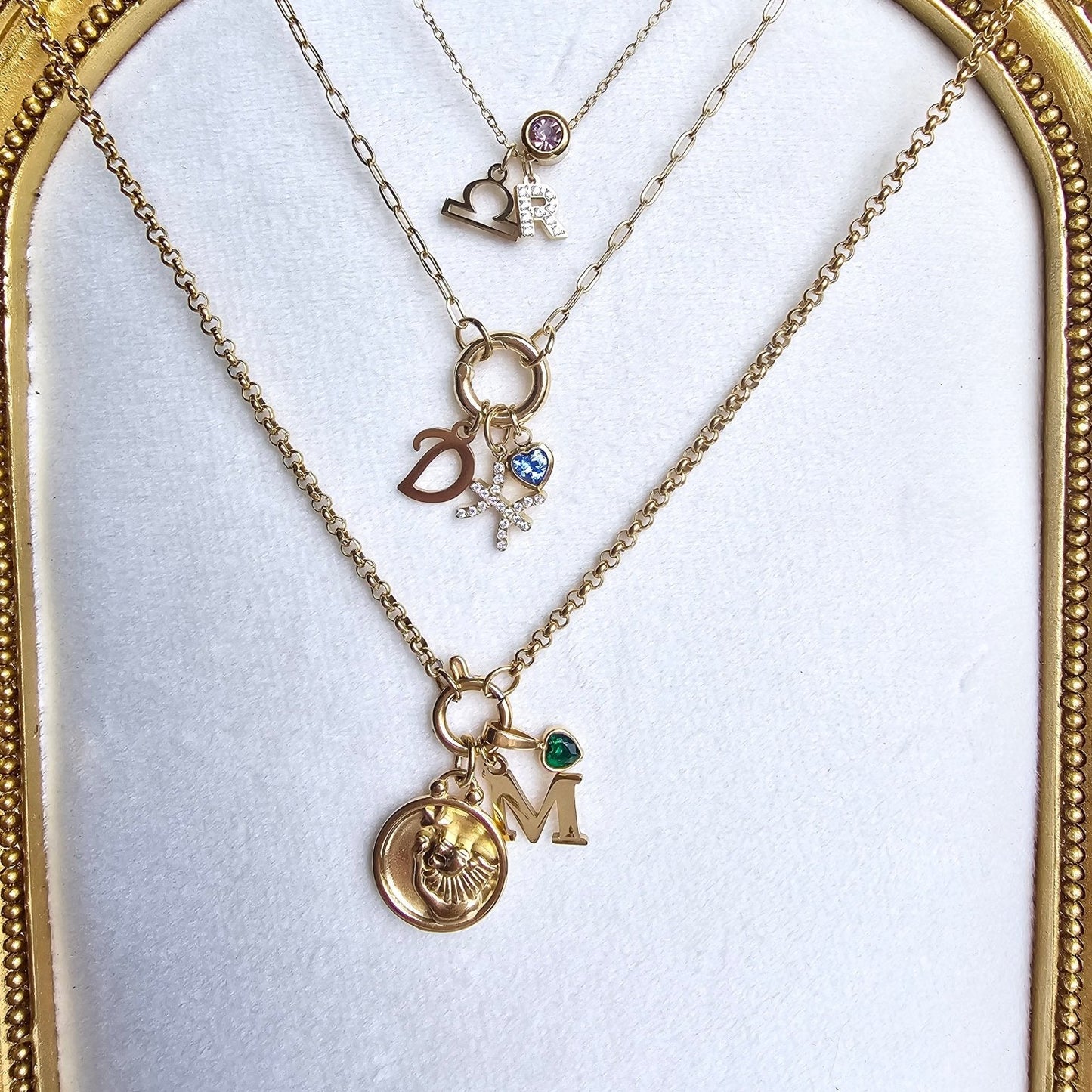 customized necklaces charm zodiac signs initial letter waterproof