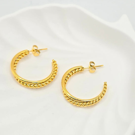 gold delicate hoop lightweight earrings