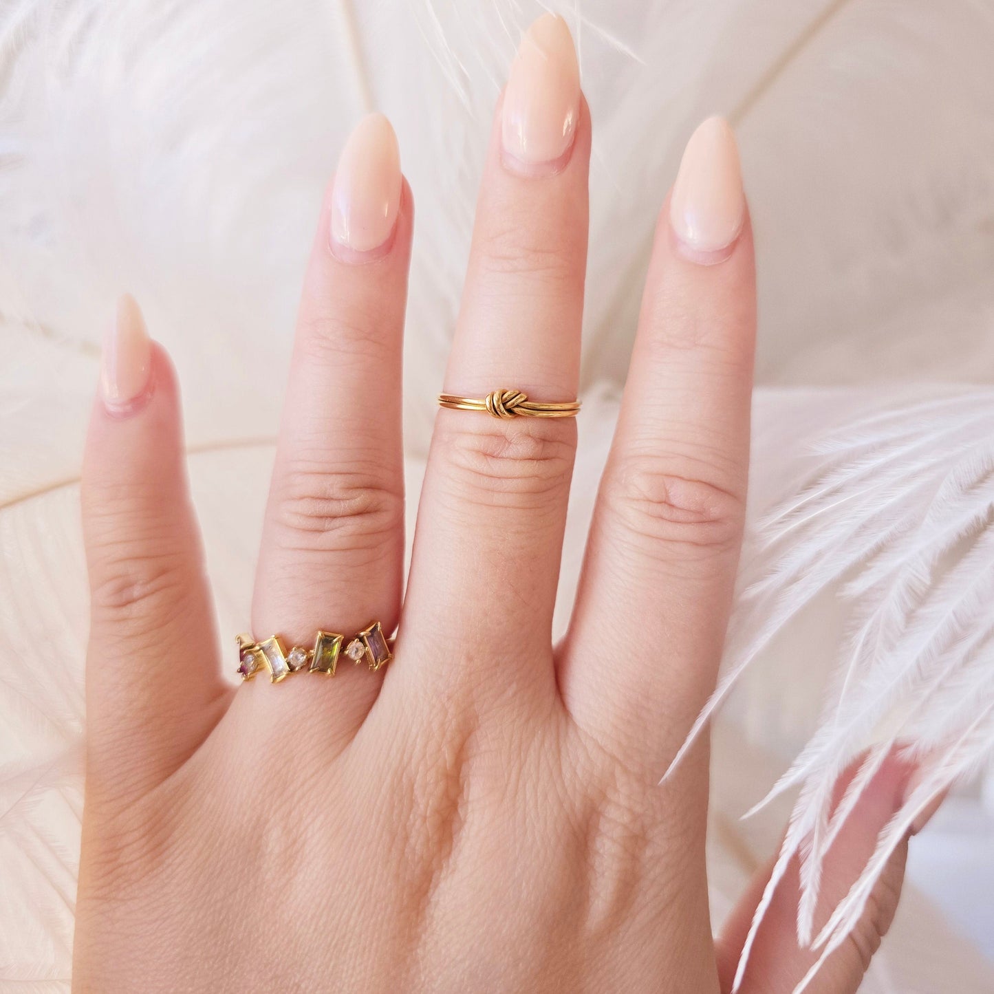 gold colorful autumn ring dainty