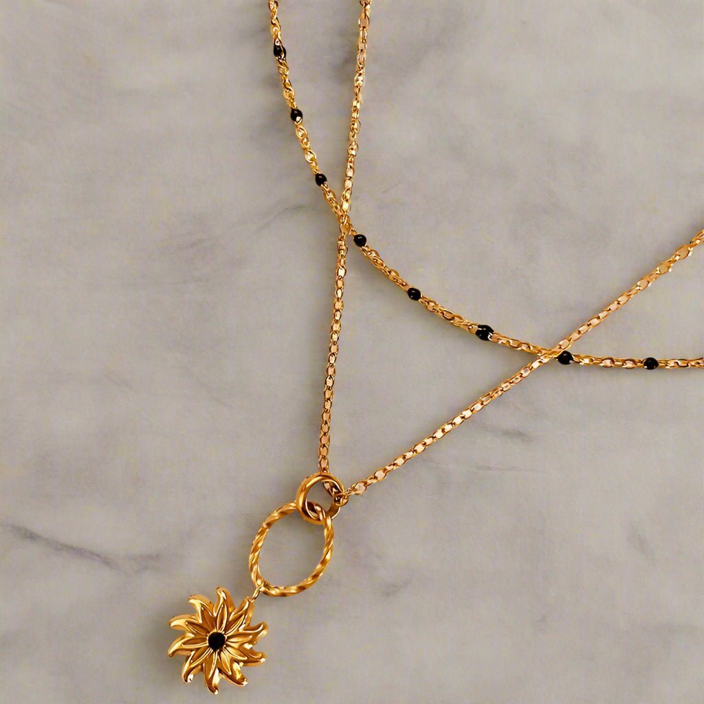 delicate gold sun vacation jewelry necklace waterproof
