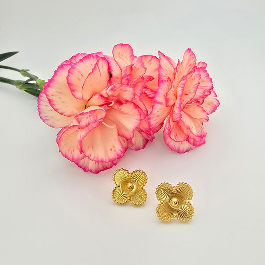 van cleef dupe earrings gold clover