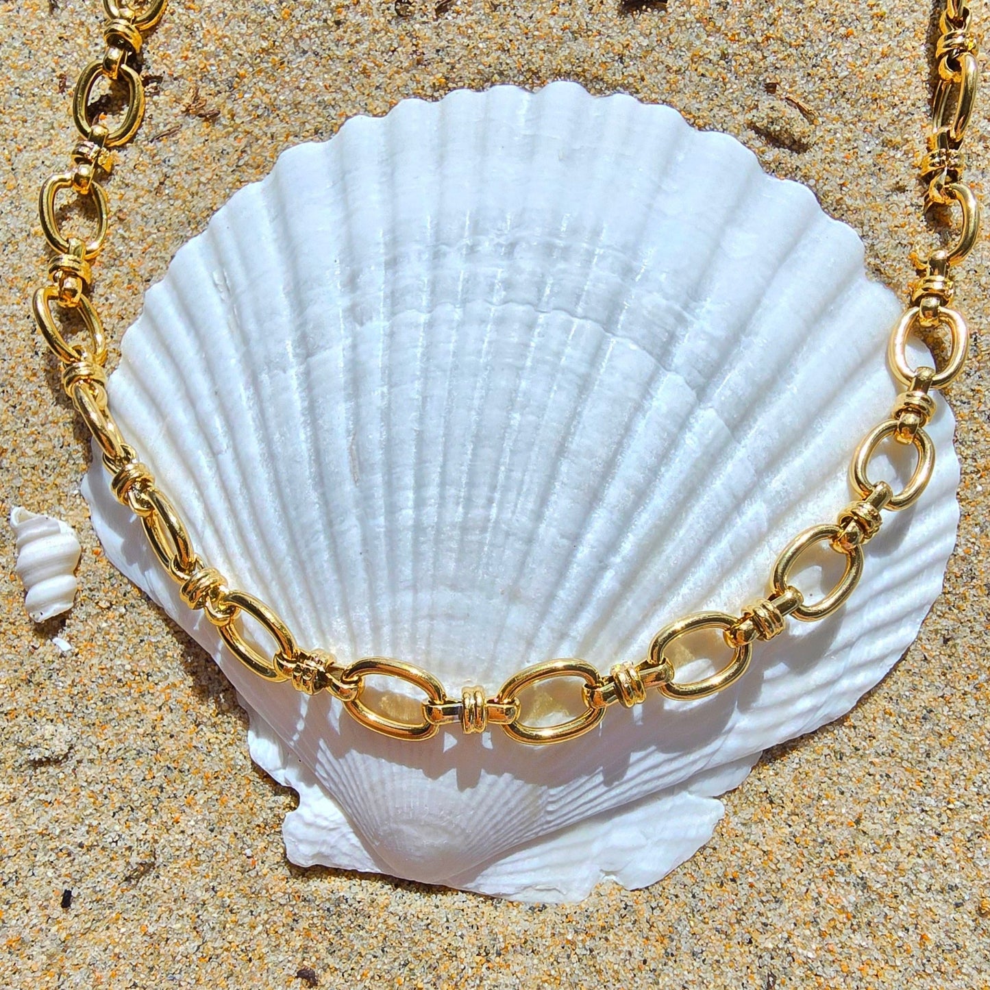 chucky gold waterproof chain layering vacation jewelry necklace beach