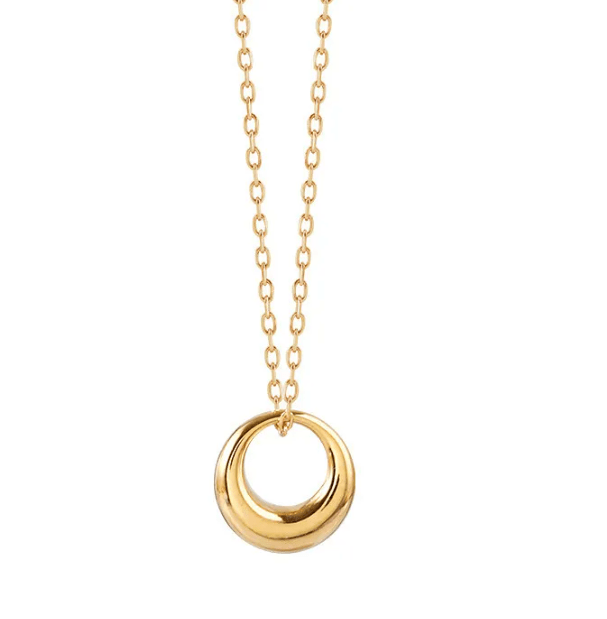 delicate gold circle waterproof necklace