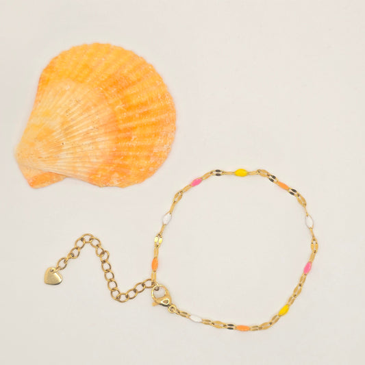 dainty orange pink yellow white bracelet waterproof