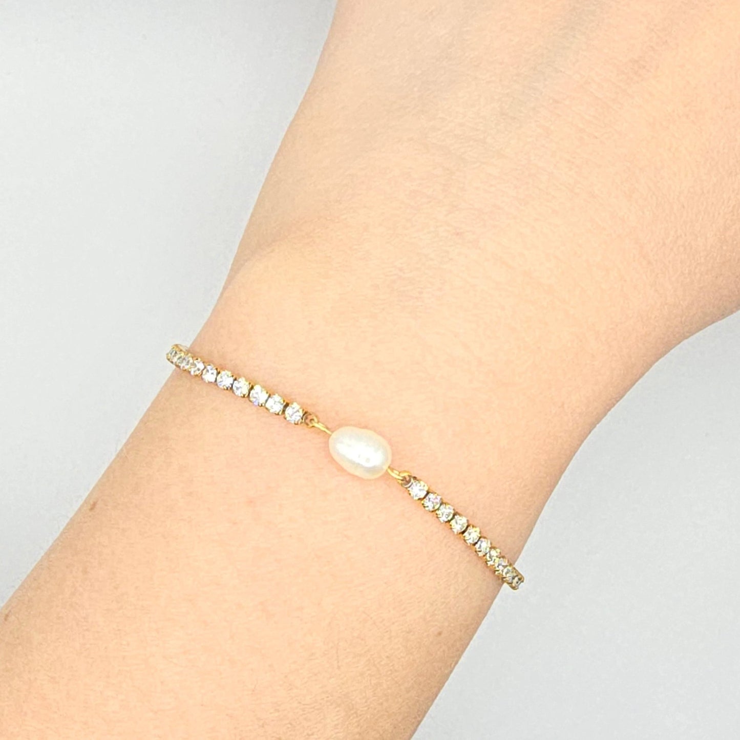 dainty tennis pearl bracelet waterproof beach jewelry