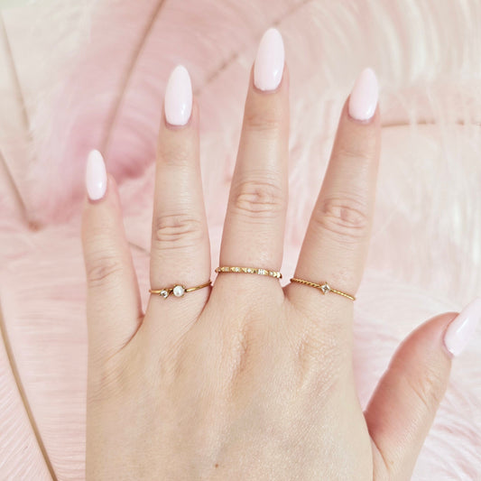 dainty stacking rings waterproof gold
