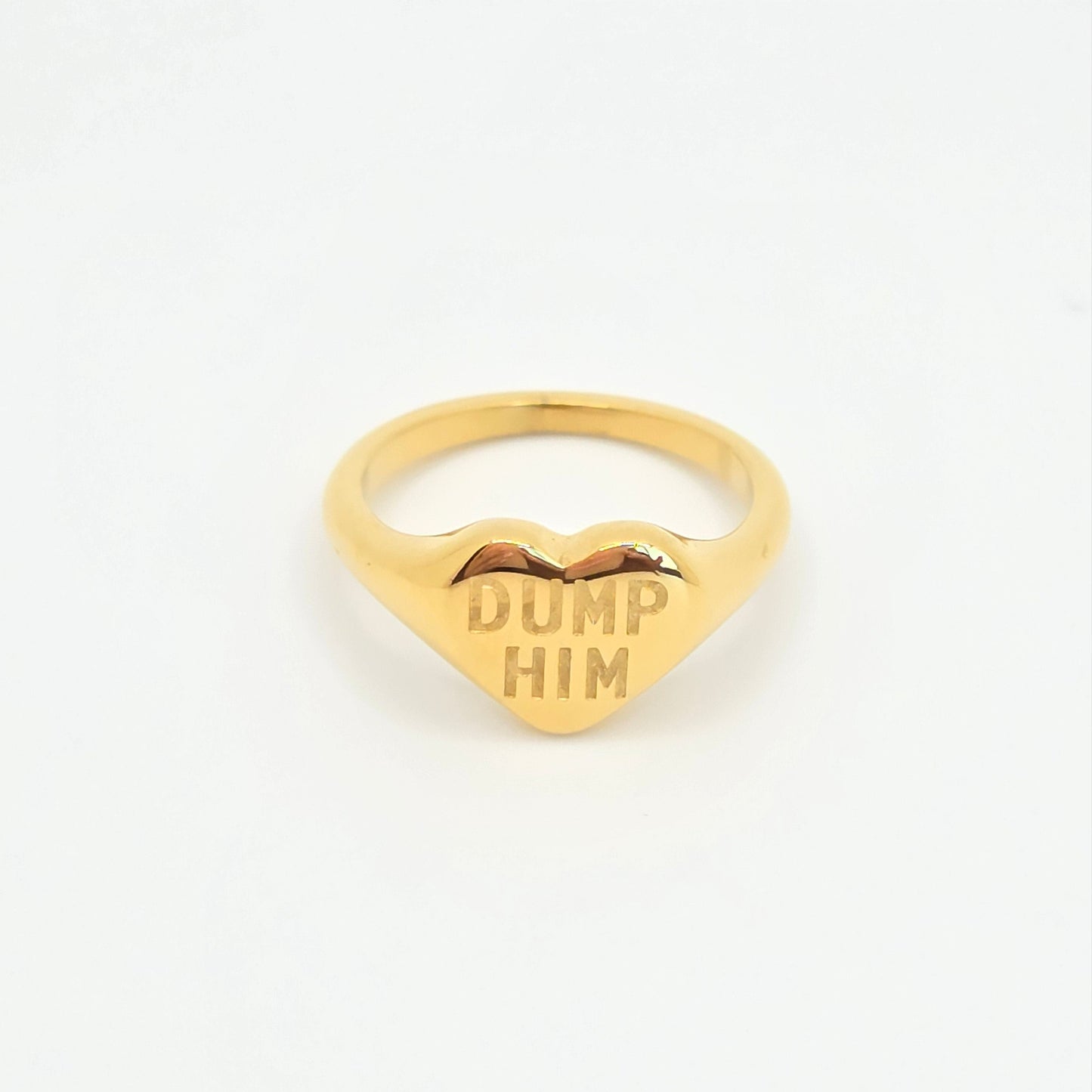 dainty message gold ring waterproof