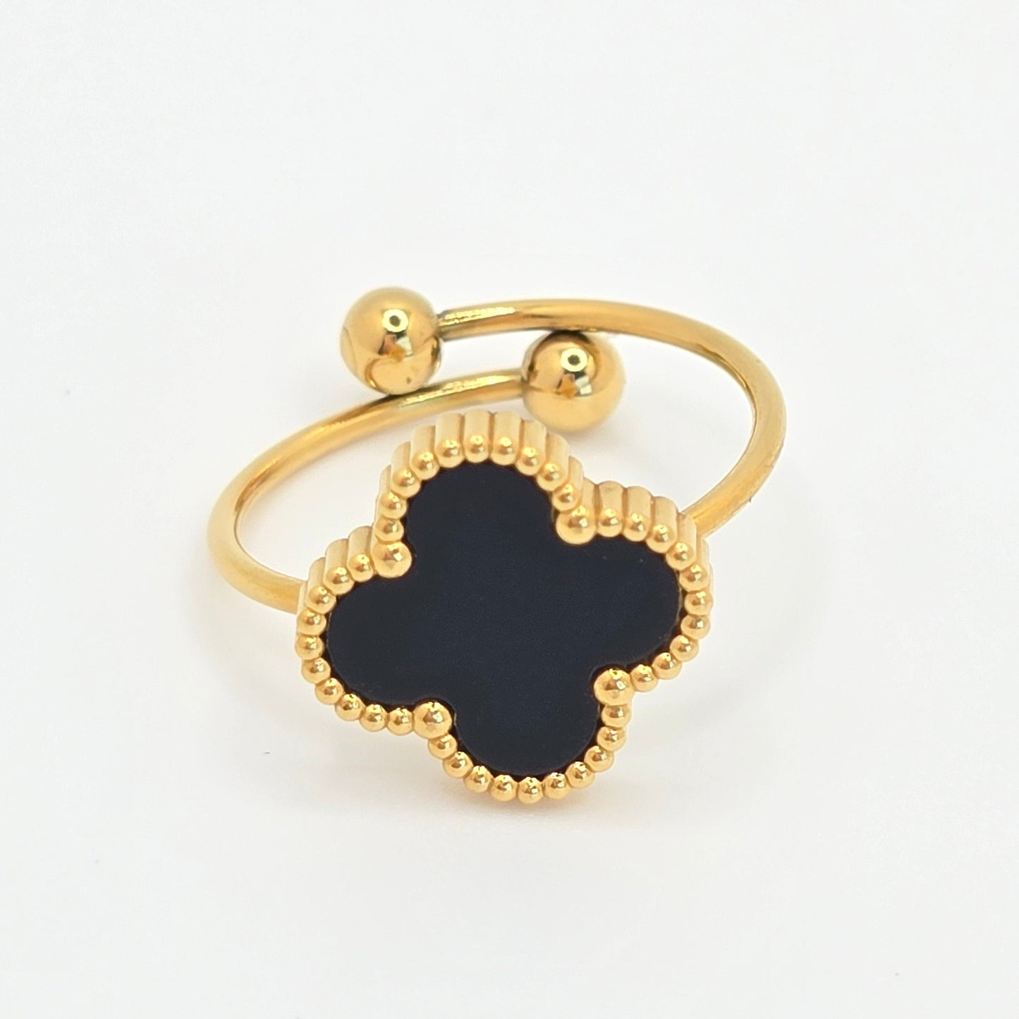 van cleef clover ring dupe black waterproof