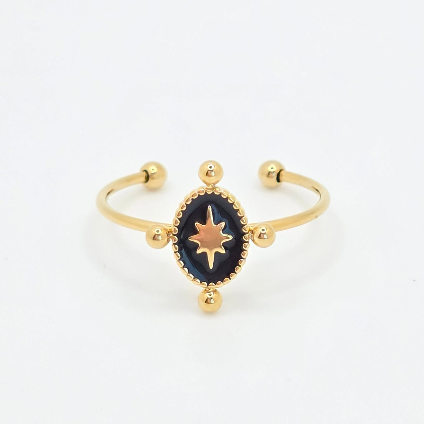 dainty stackable gold compass ring