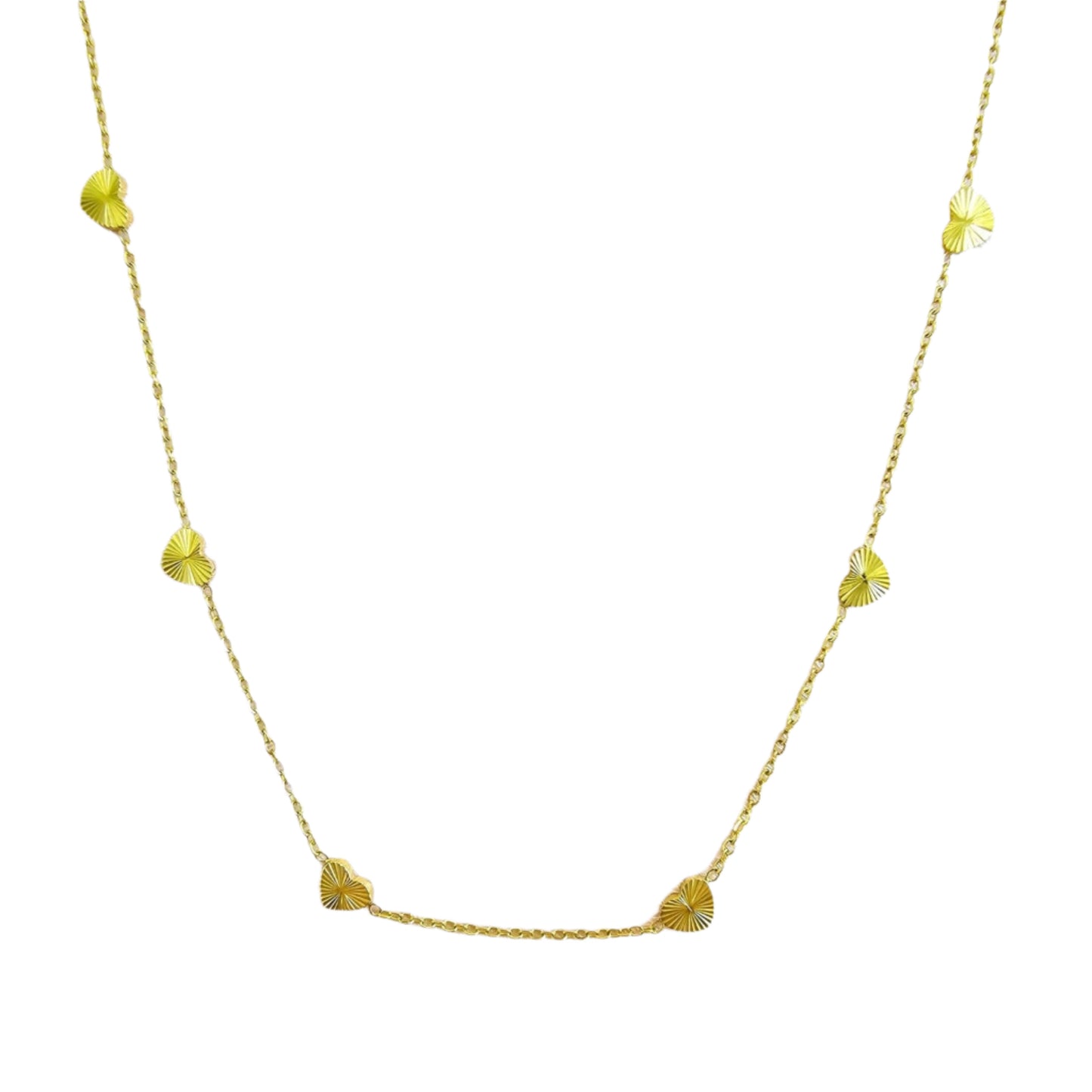 mini gold hearts necklace waterproof jewelry