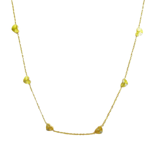 mini gold hearts necklace waterproof jewelry