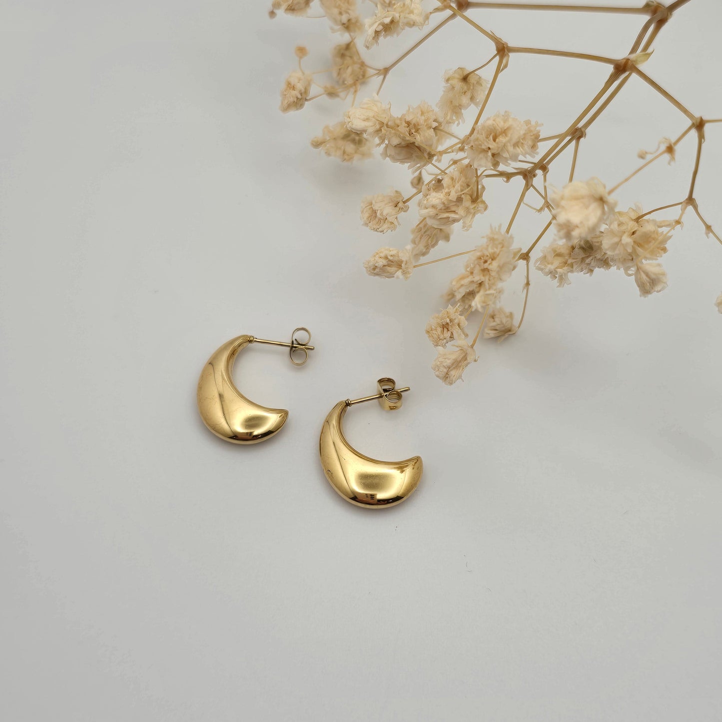 gold dainty statement earrings