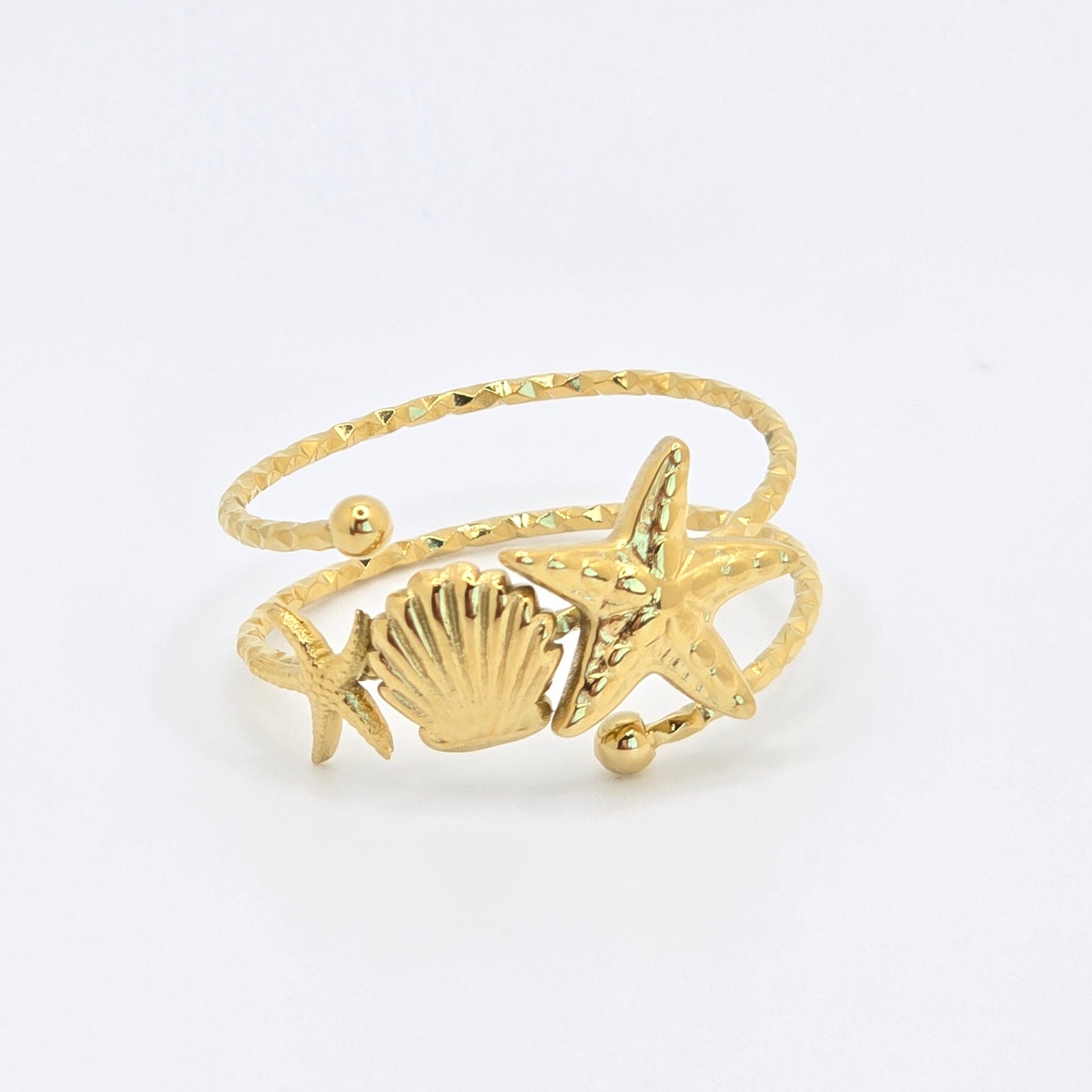 dainty beach summer vacation ring starfish