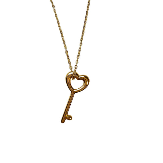 dainty gold key tarnish free necklace jewelry