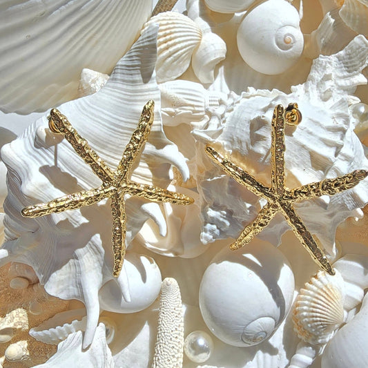starfish earrings gold waterproof vacation