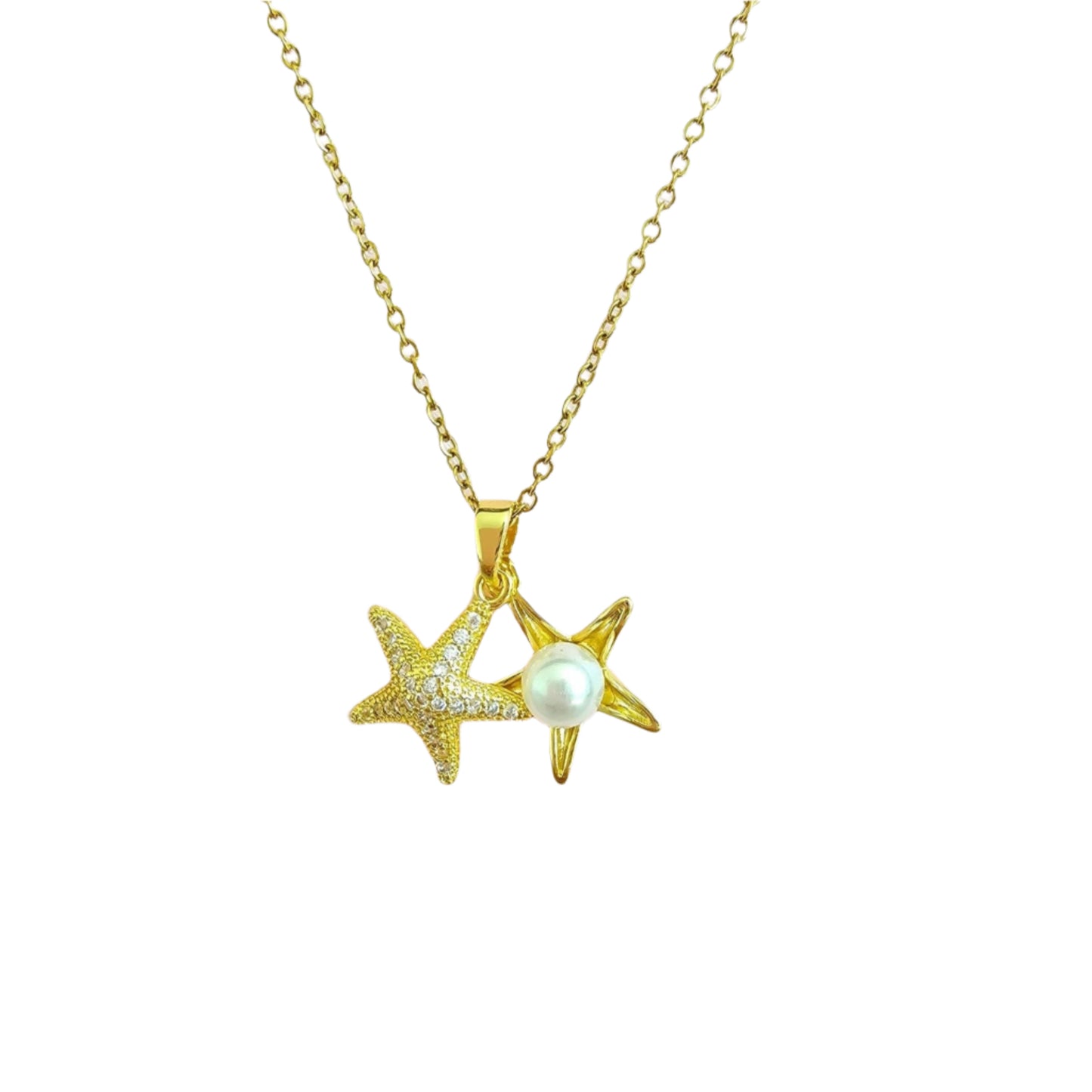 starfish pearl gold necklace waterproof Summer jewelry