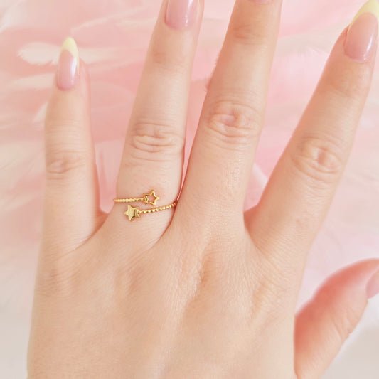 tarnish free tiny cute dainty stars ring
