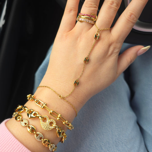 gold handchain designer dainty waterproof