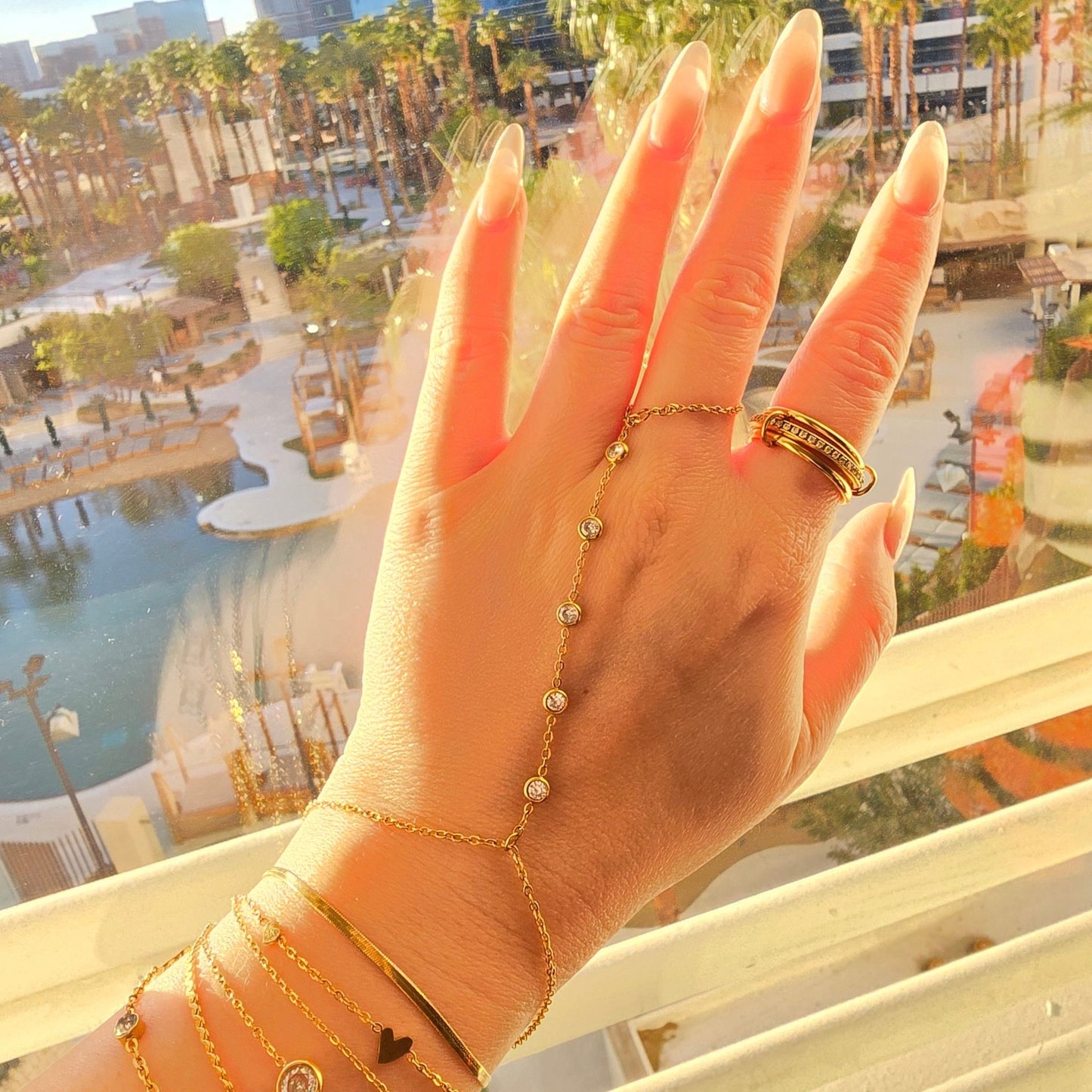 dainty gold hand chain bracelet waterproof affordable jewelry