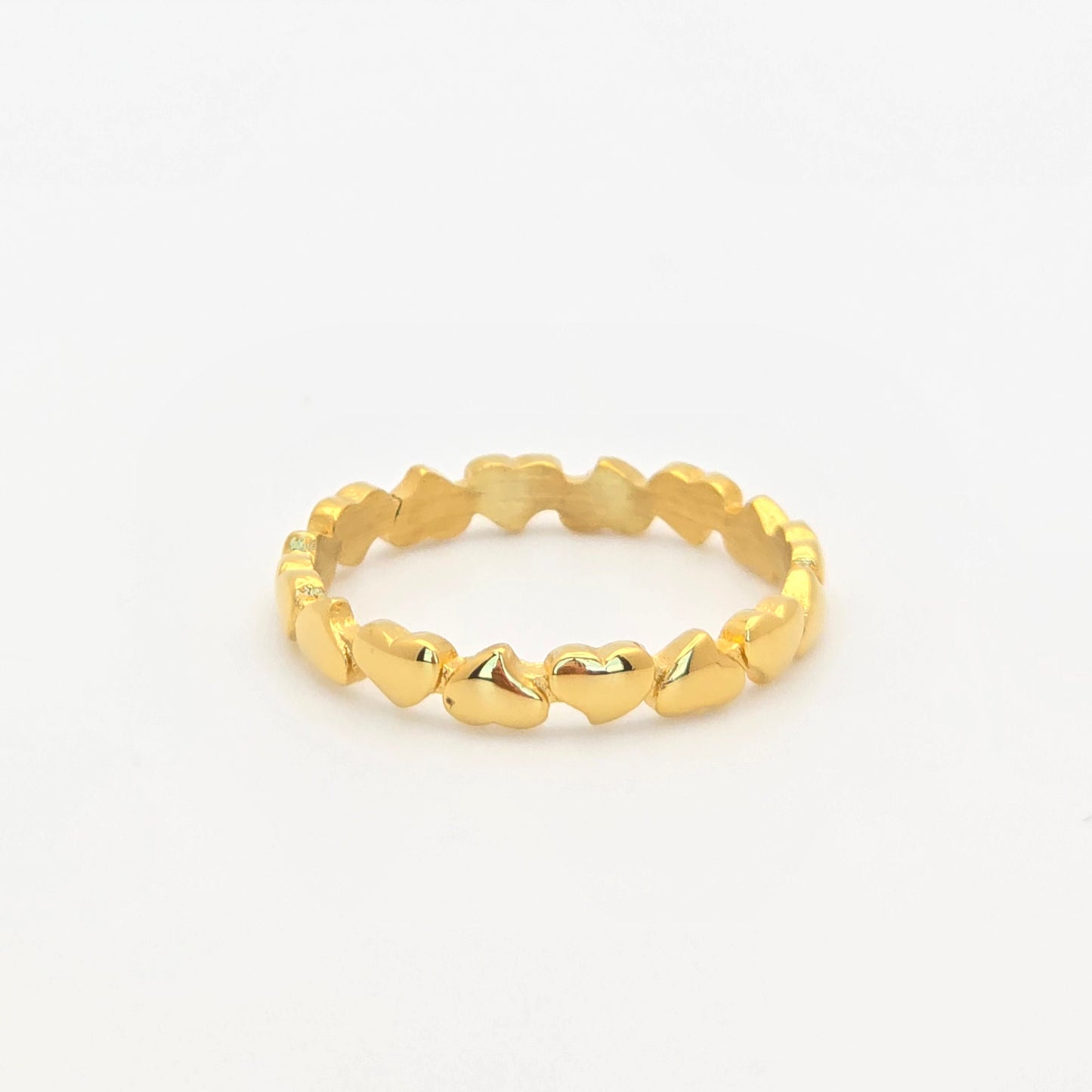 dainty mini hearts gold tarnish free ring
