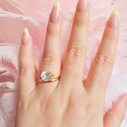 vacation ring pear diamond waterproof