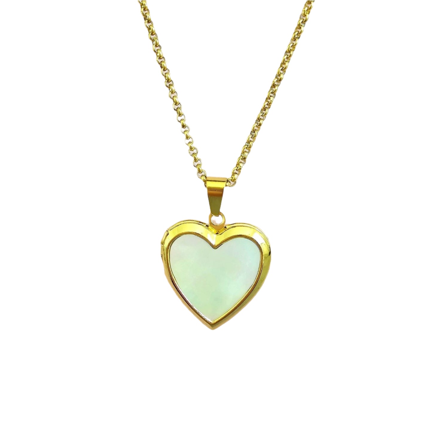 gold heart pearl locket necklace love gift