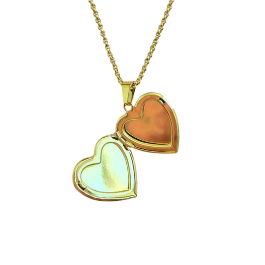 gold heart pearl locket necklace dainty