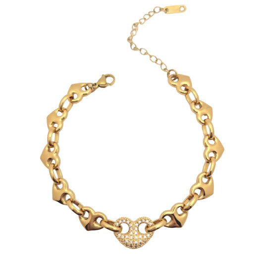 gold statement stacking bracelet waterproof