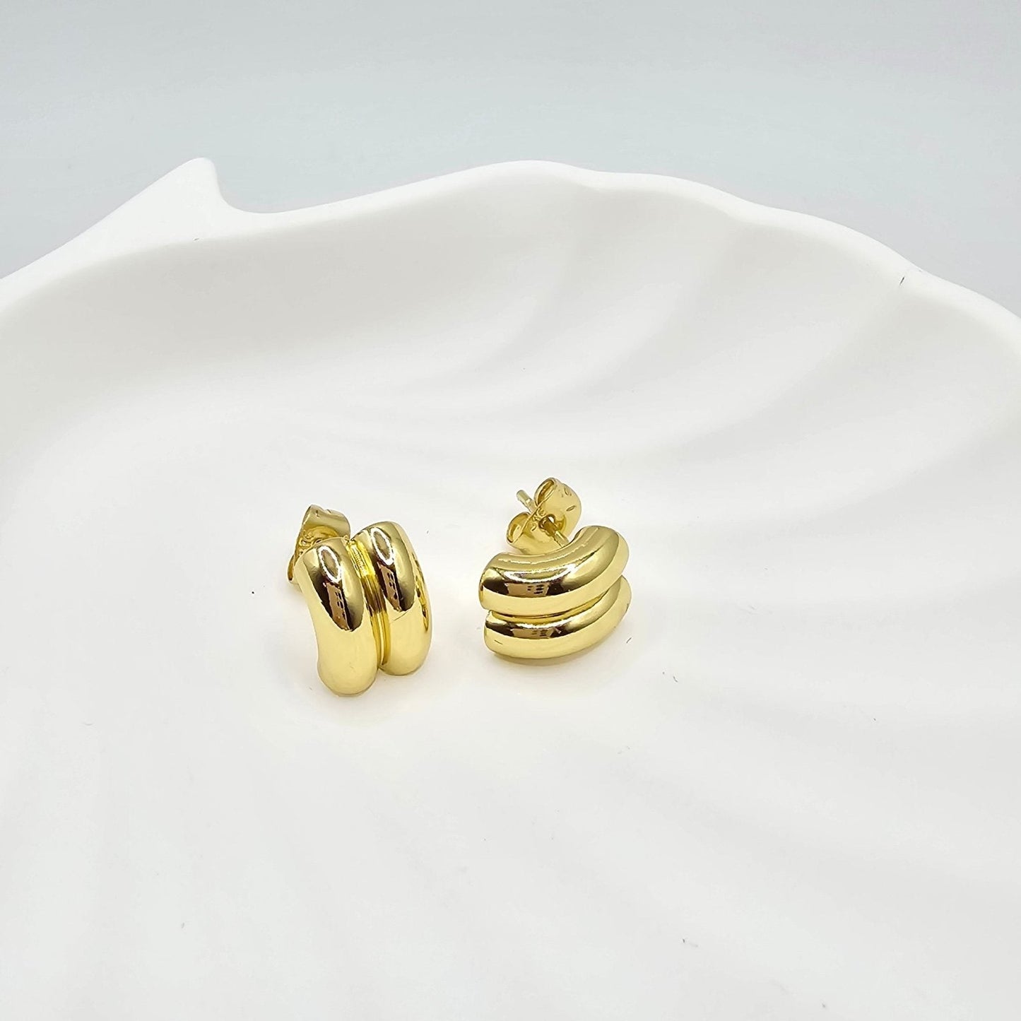 gold dainty waterproof earrings everyday jewelry