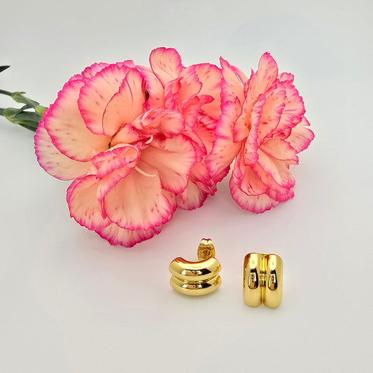 gold mini statement earrings