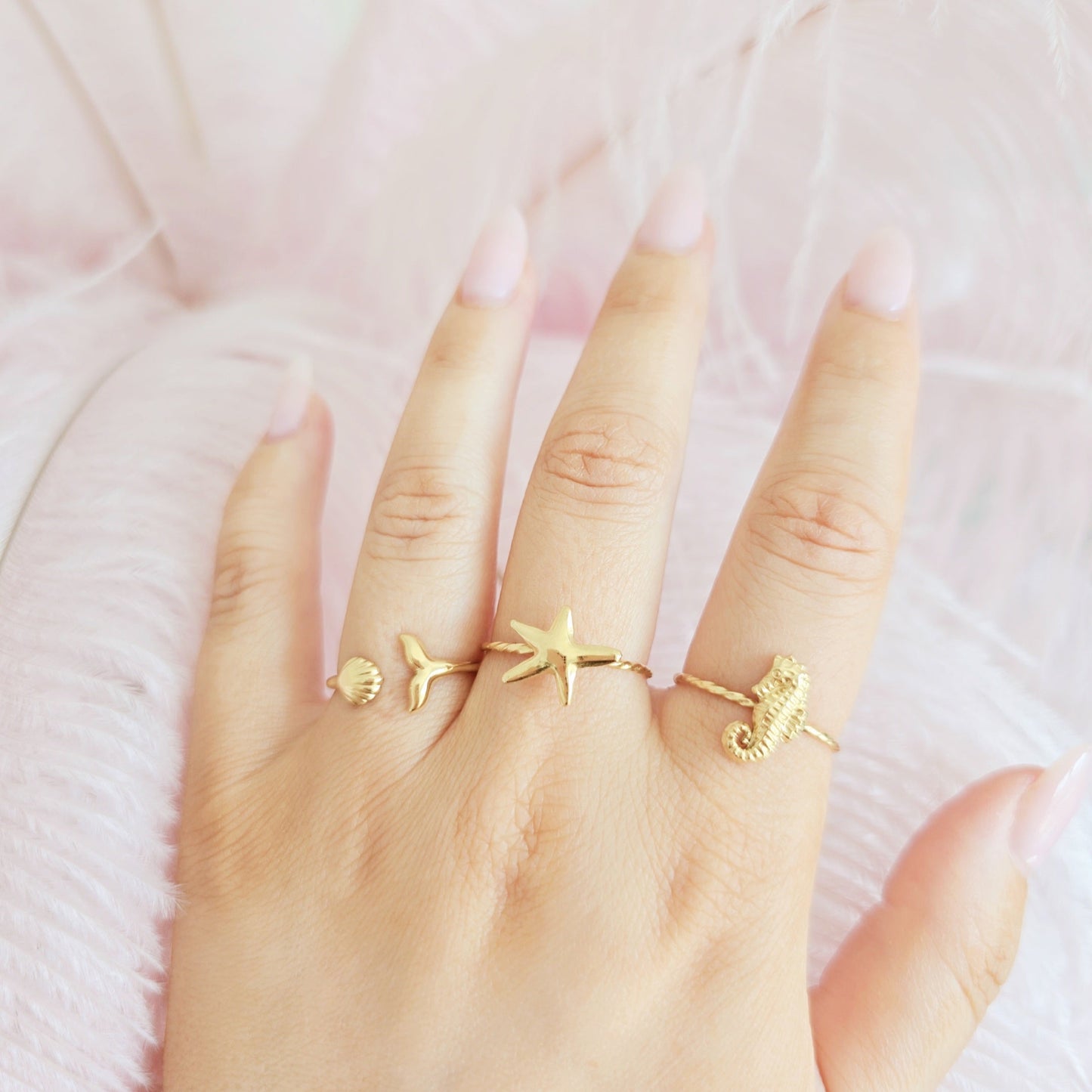 stackable gold waterproof beach rings