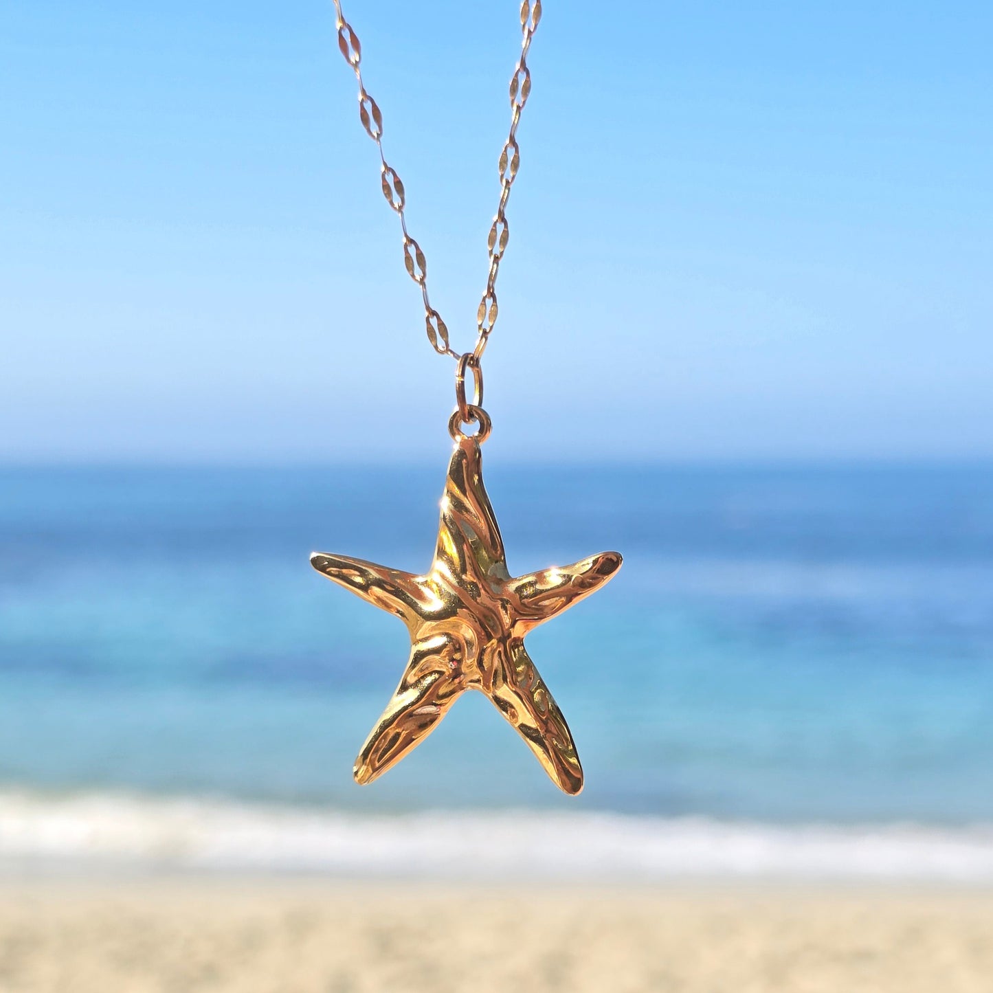 perfect ocean star gold waterproof necklace