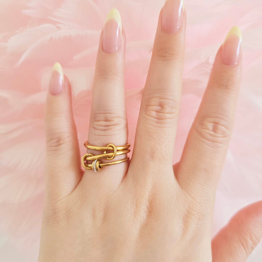 gold rings connected waterproof affordable