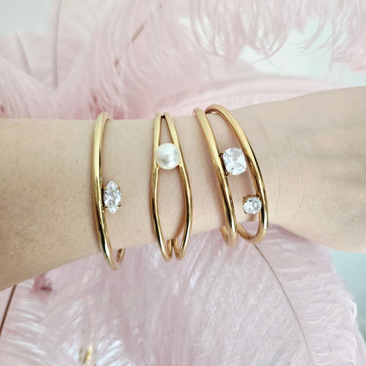dainty gold waterproof stacking bangles