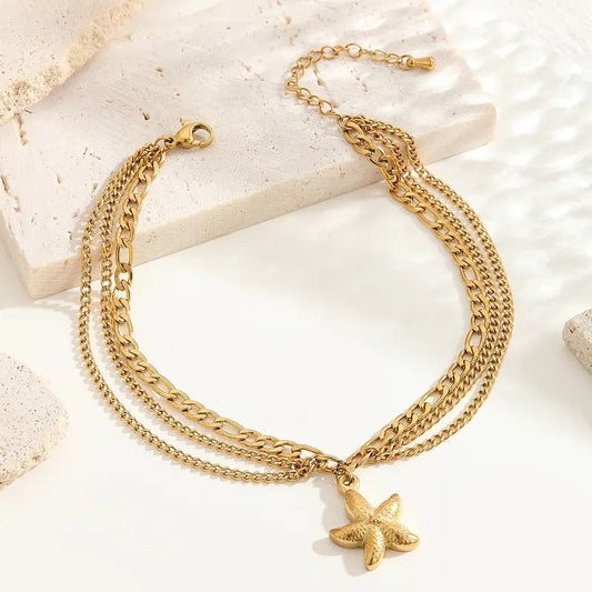 delicate tarnish free gold anklet summer beach