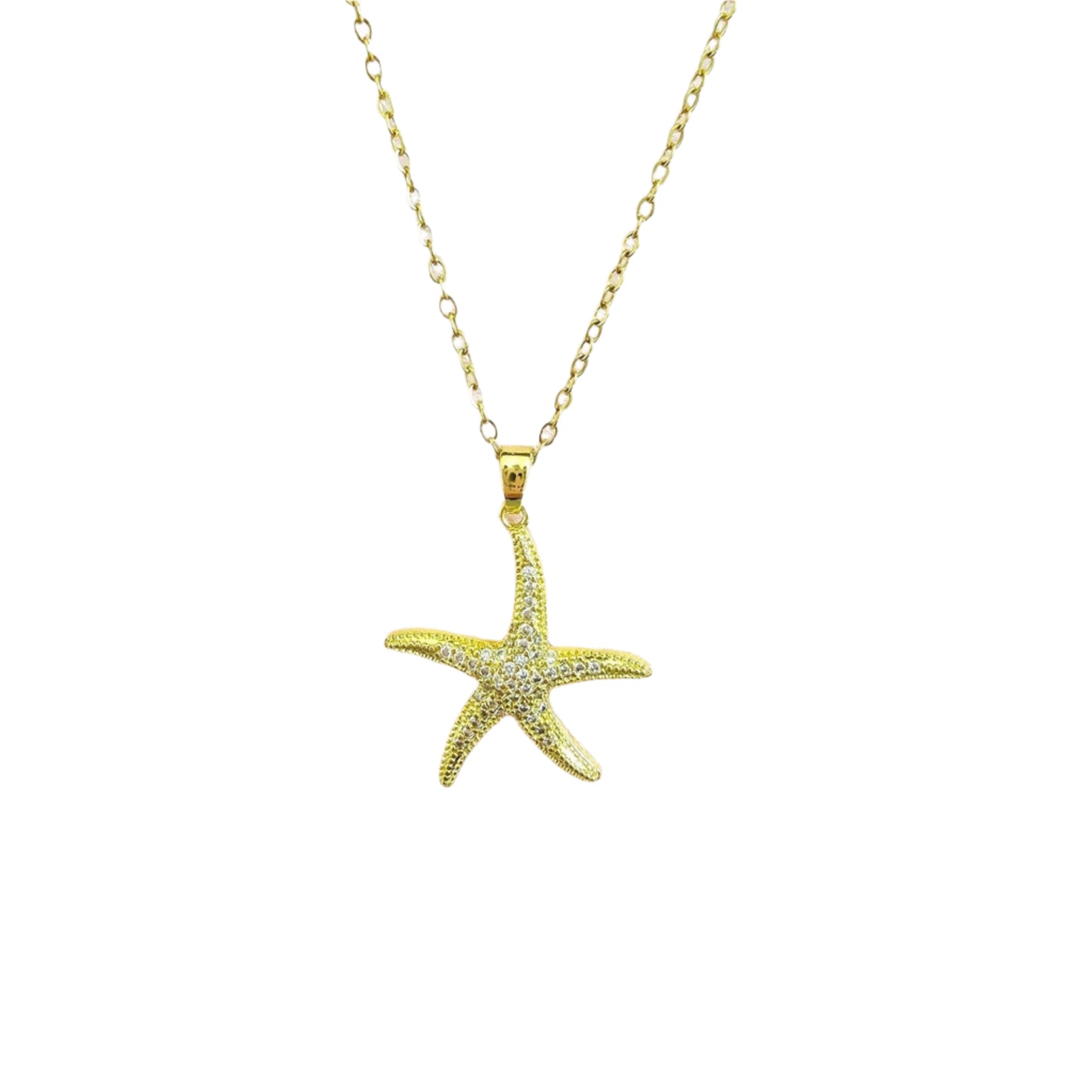 gold dainty waterproof starfish necklace beach jewelry