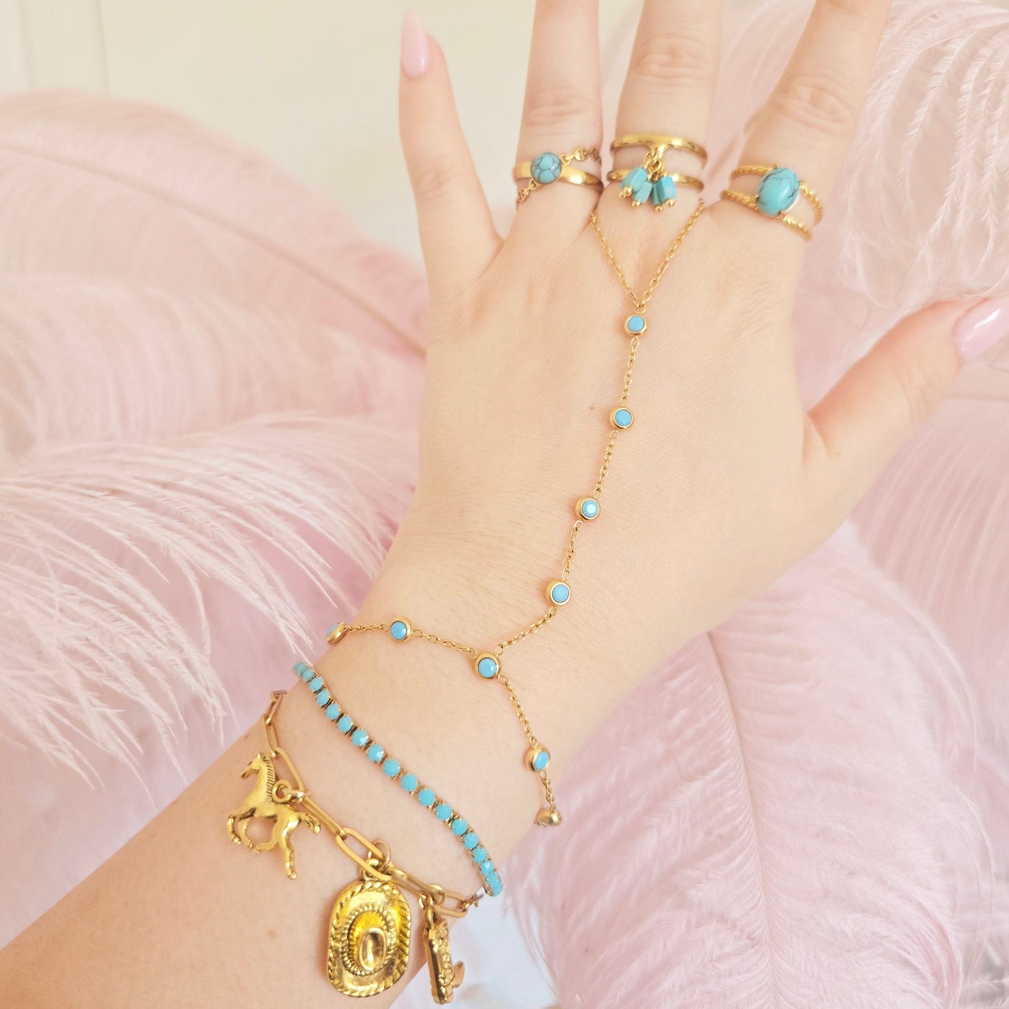 western cowboy jewelry gold turquoise