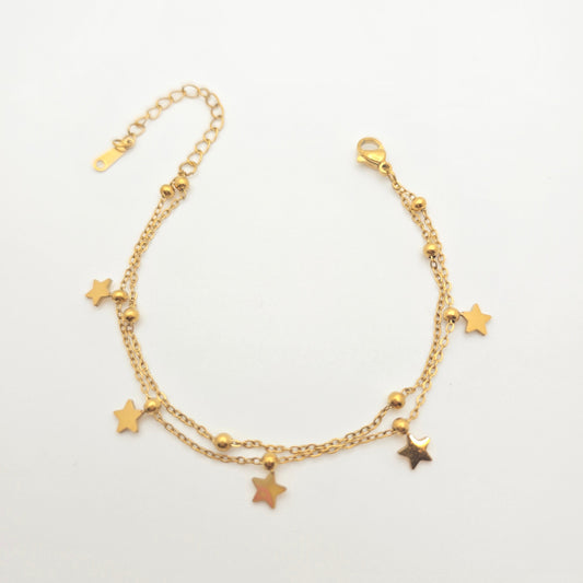 dainty gold star bracelet waterproof