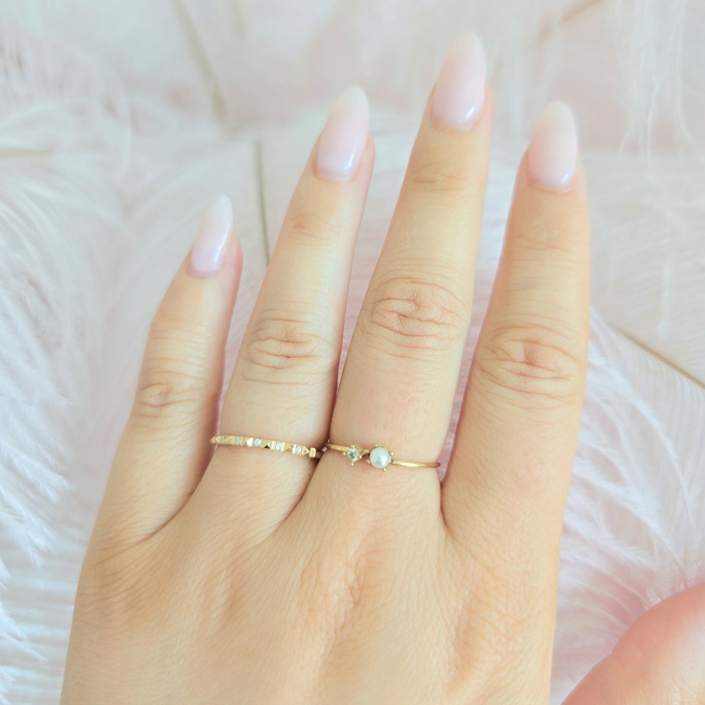 tiny thin gold stackable rings