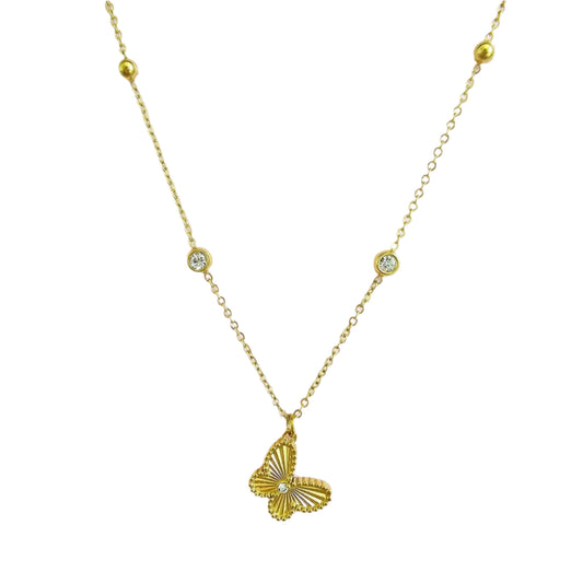 dainty gold Van Cleef butterfly necklace dupe