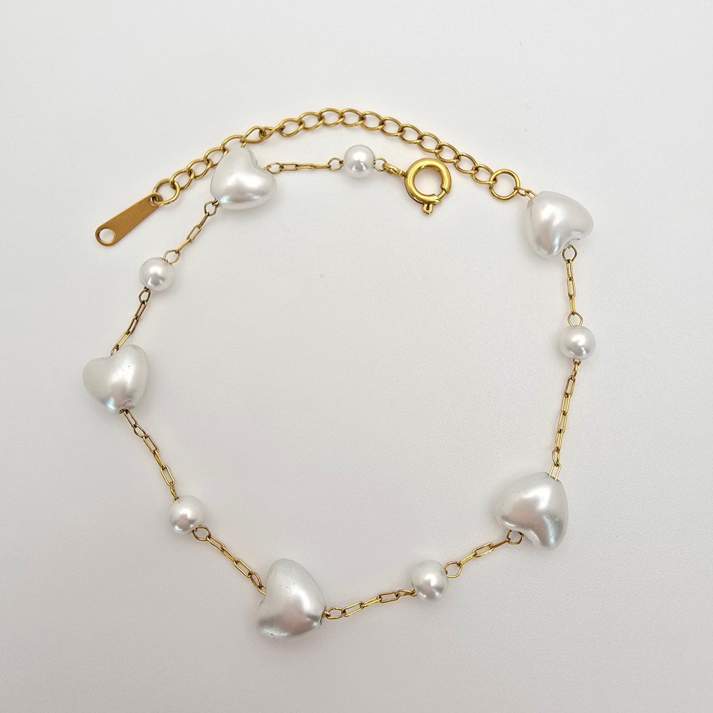 heart shaped pearl bracelet delicate