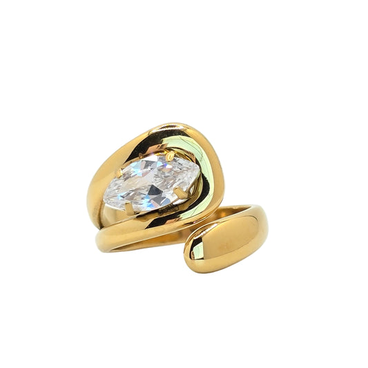 statement gold diamond ring waterproof