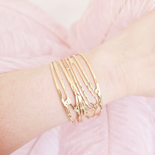 dainty gold bangle waterproof stacking