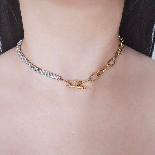 Link Pave Choker Necklace