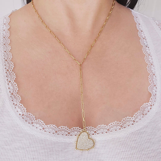 Heartfall Diamond Lariat Necklace