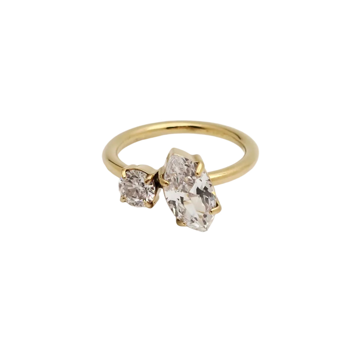 dainty gold waterproof marquise diamond ring