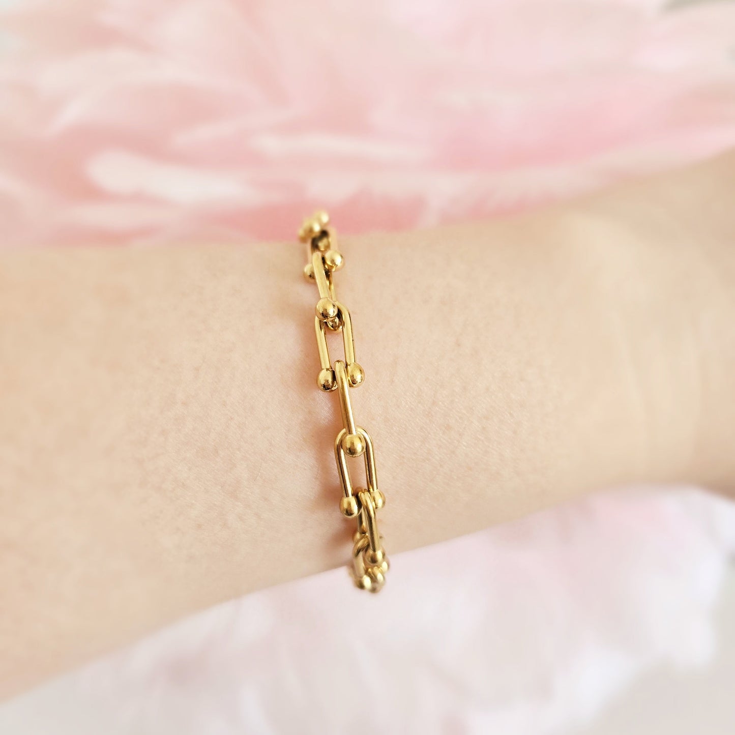 designer dupe gold Tiffany bracelet
