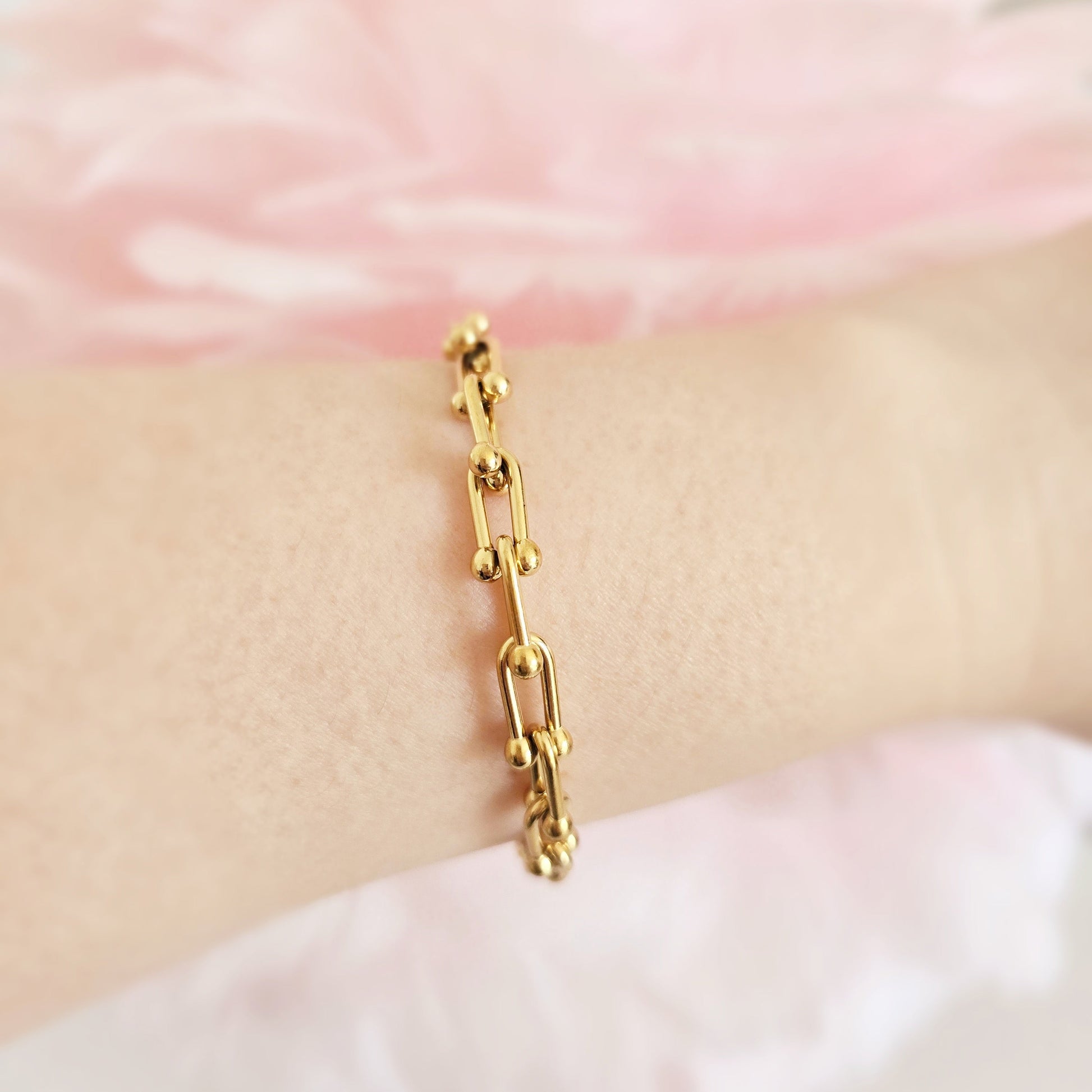 designer dupe gold Tiffany bracelet
