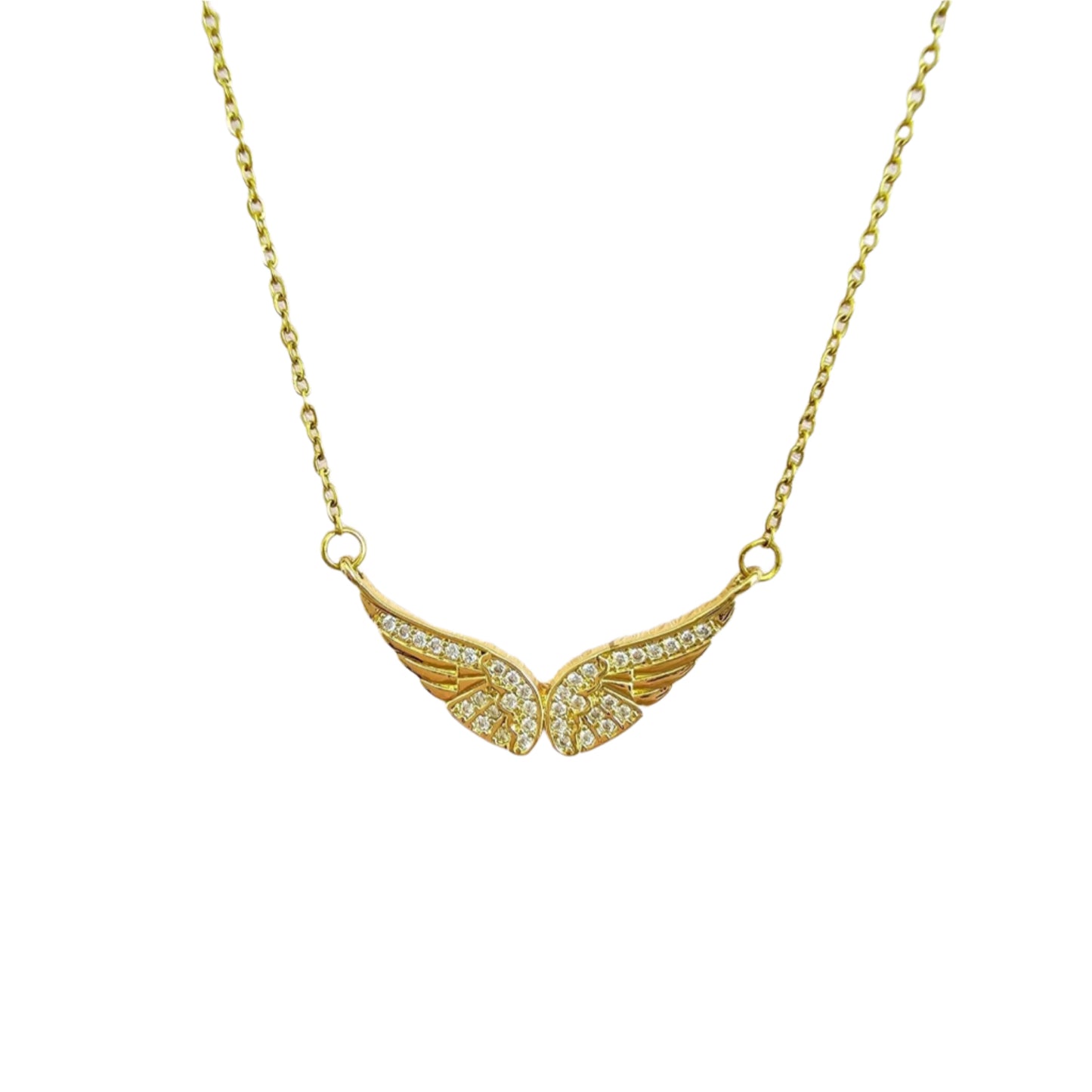 gold angel wings necklace waterproof