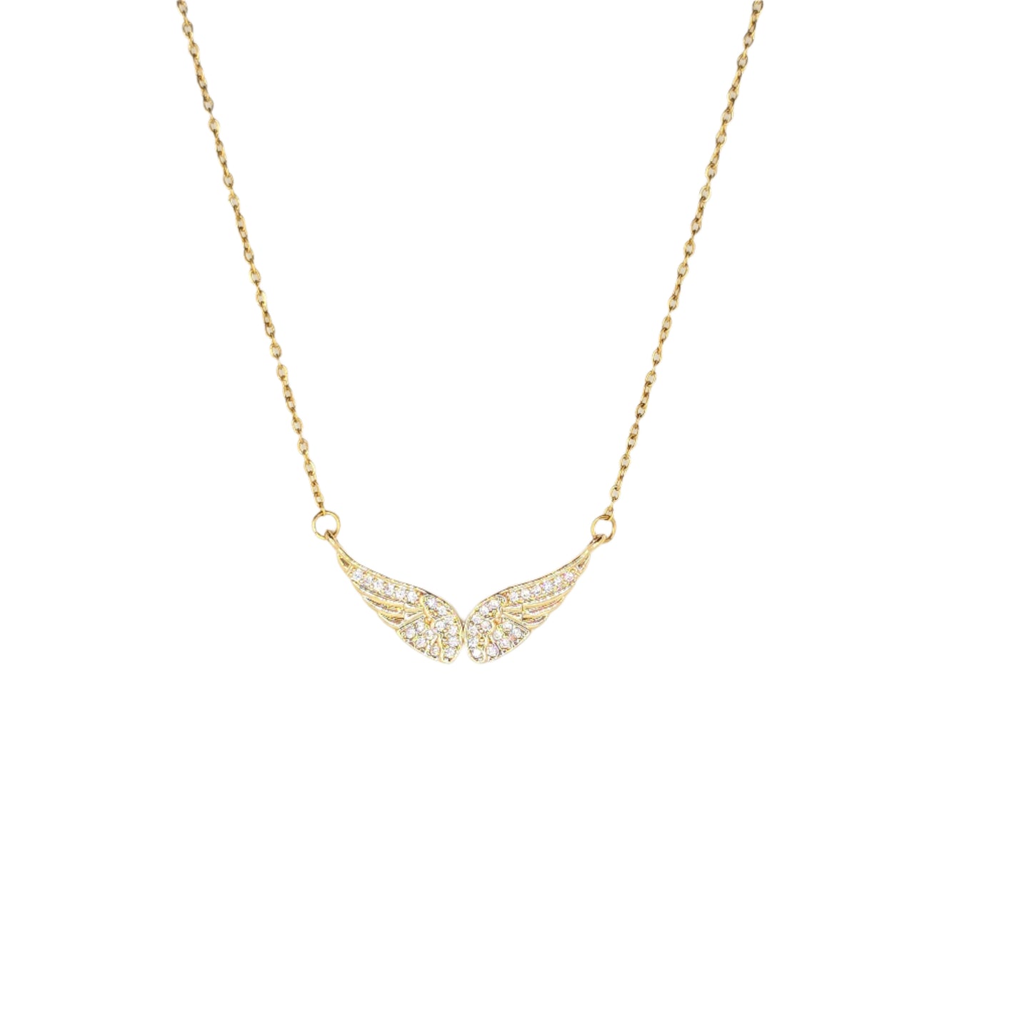 gold dainty angel wings necklace waterproof